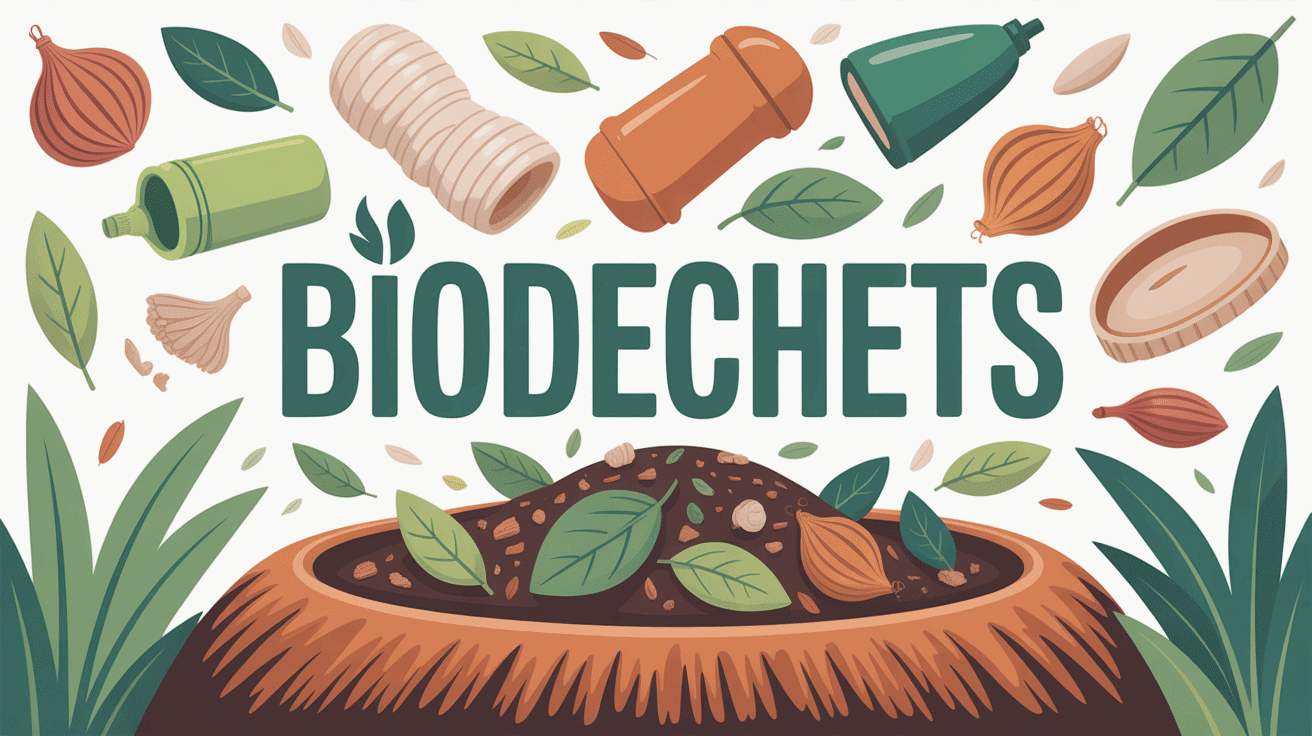 illustration biodéchets compostage couleurs vives