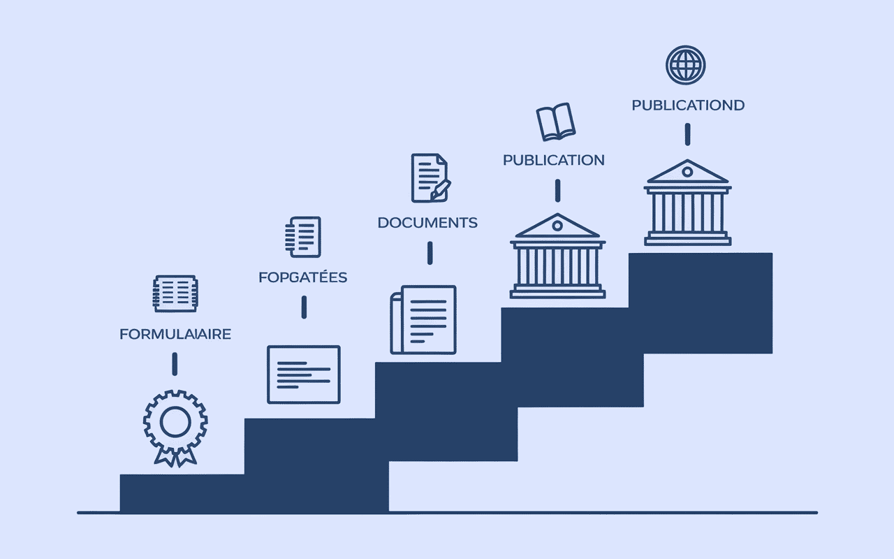 diagramme escalier creation sas legalstart etapes documents