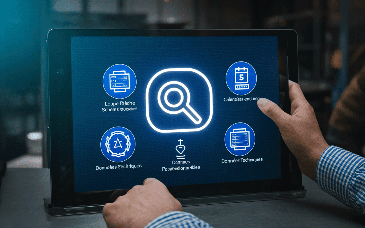 écran interface atelio doc fonctionnalités recherche schémas entretien