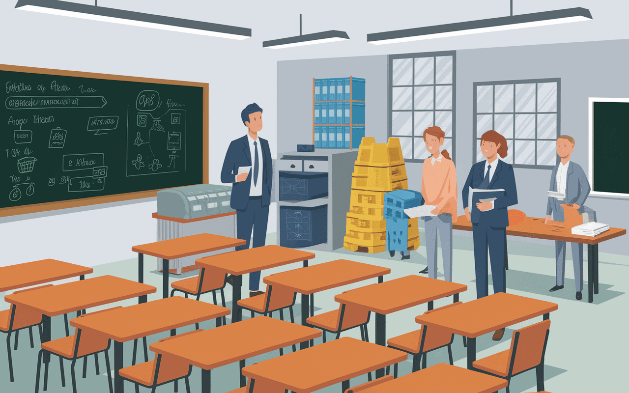 formation caces 1 salle classe équipements manutention