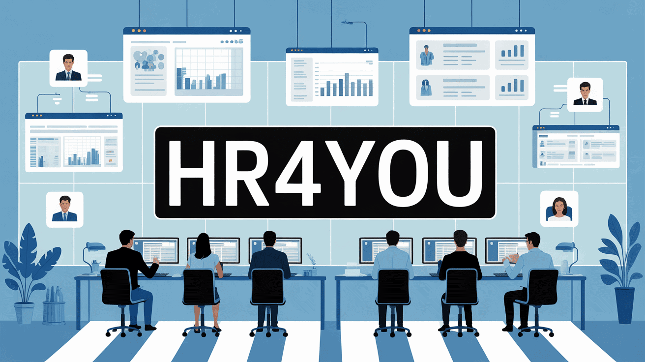 Illustration HR4YOU bureau moderne gestion RH