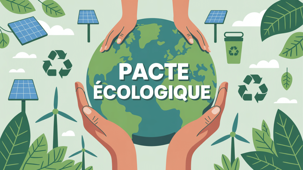 Mains tenant une planete verte symbole pacte ecologique