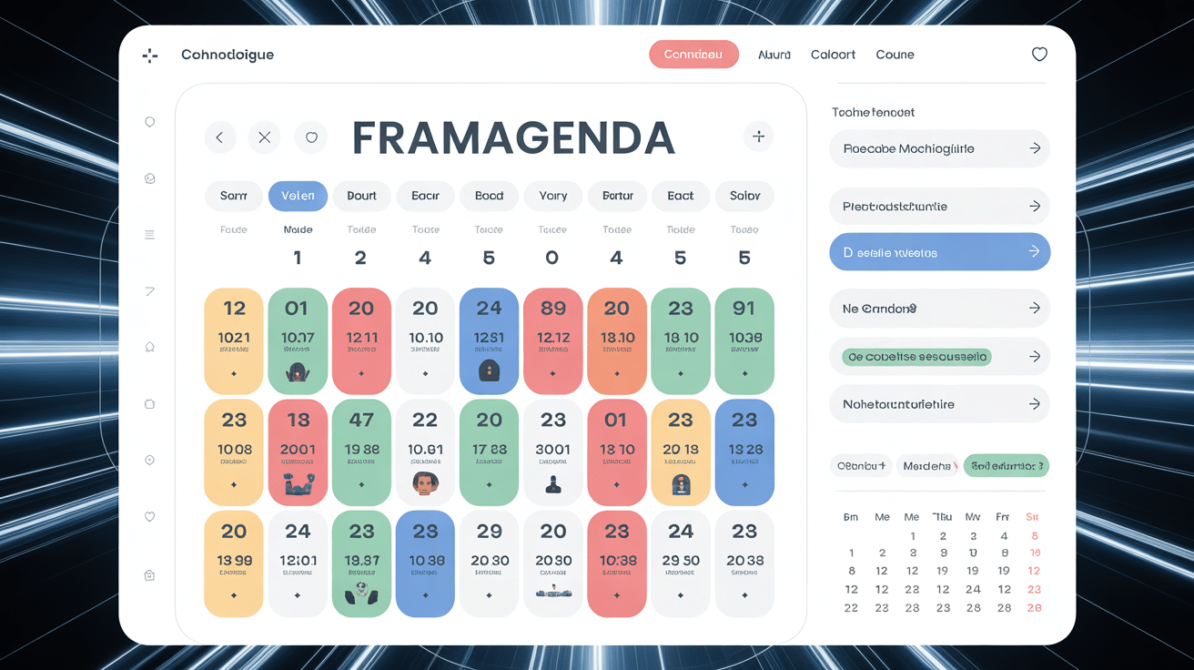 Interface calendrier Framagenda avec symbole confidentialité