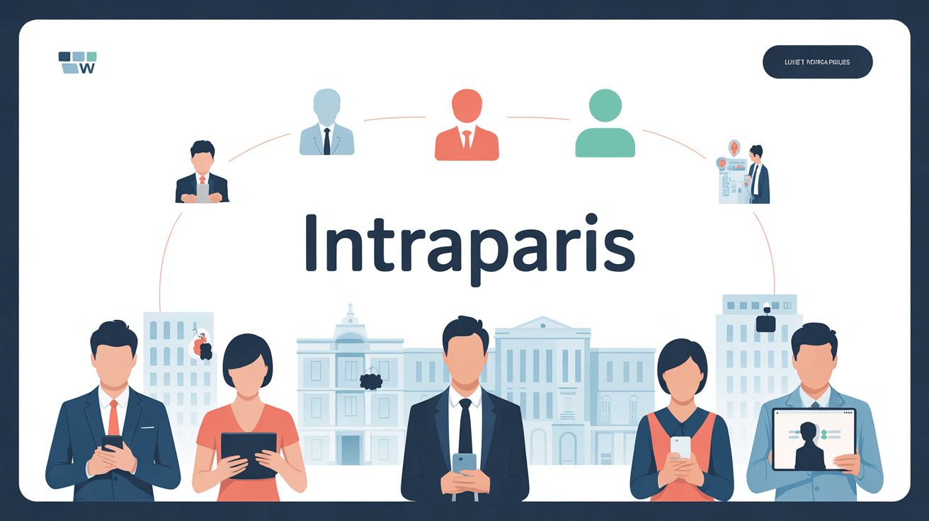 Interface intraparis application écran ordinateur moderne