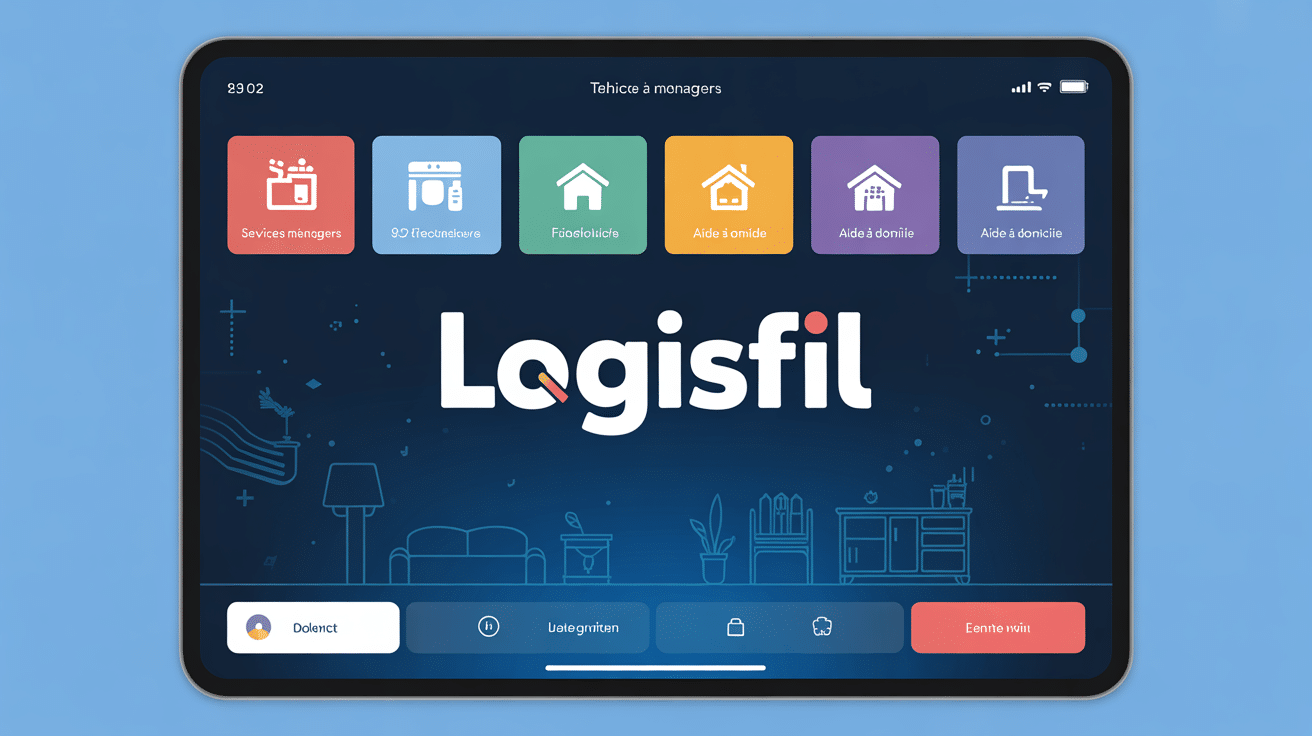 tablette affichant tableau de bord LogisFil services ménagers