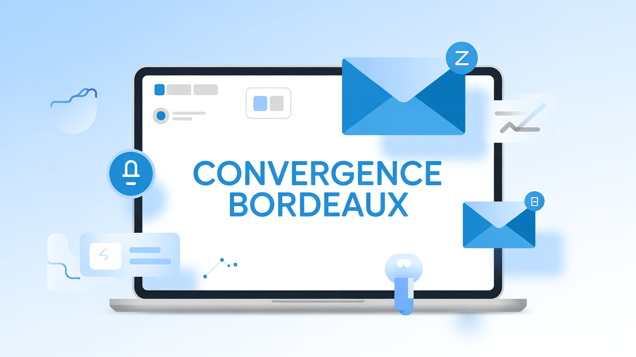 Interface messagerie convergence bordeaux écran ordinateur sécurisée
