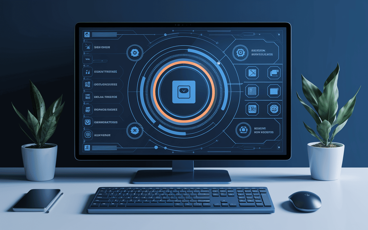 Interface utilisateur Claude AI avec curseur et automation