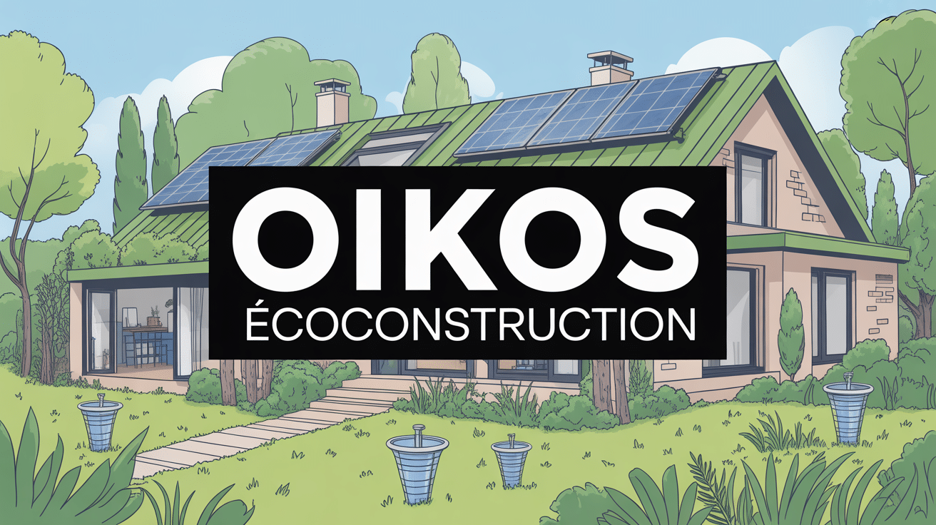 maison écologique avec panneaux solaires et récupération eau Oikos