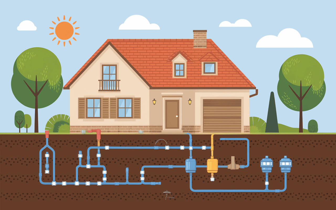 schéma récupération eau pluviale Oikos maison autonome