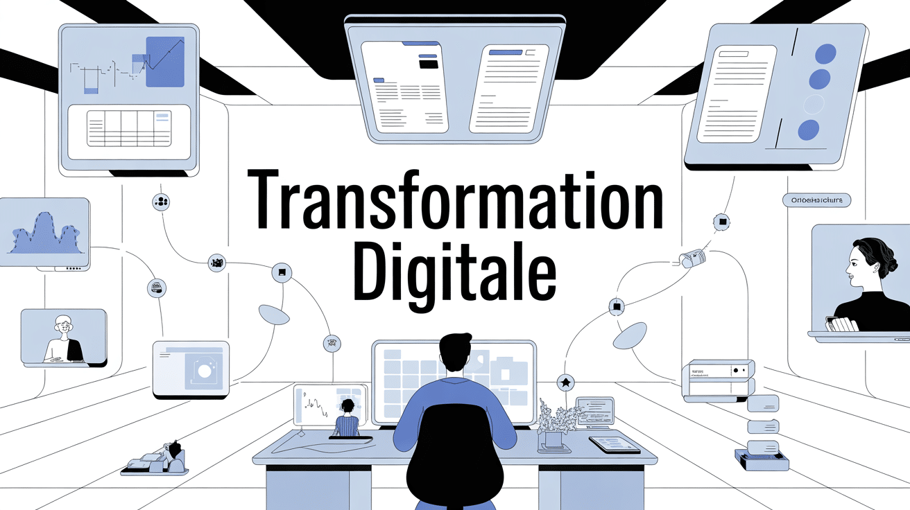 Bureau futuriste avec interface digitale SY by Cegedim