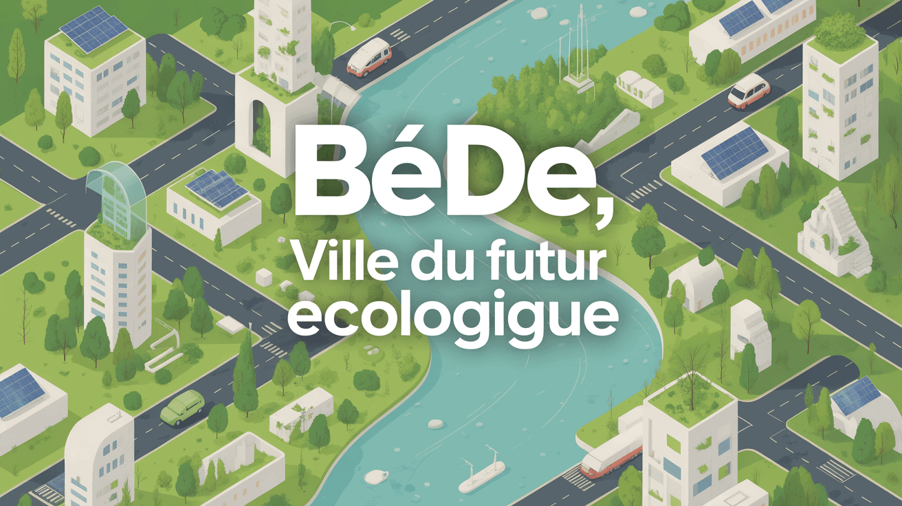 vue aerienne ville futur ecologique bede tours vegetalisées