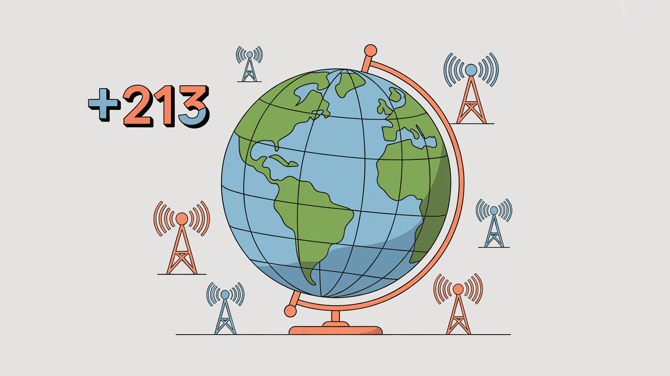 00213 indicatif de quel pays globe code Algerie