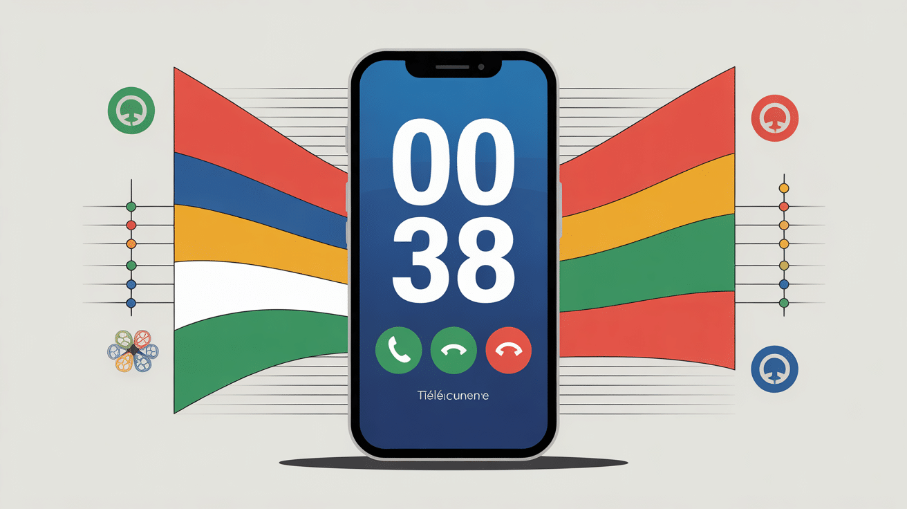 0038 indicatif de quel pays illustration téléphone et drapeaux