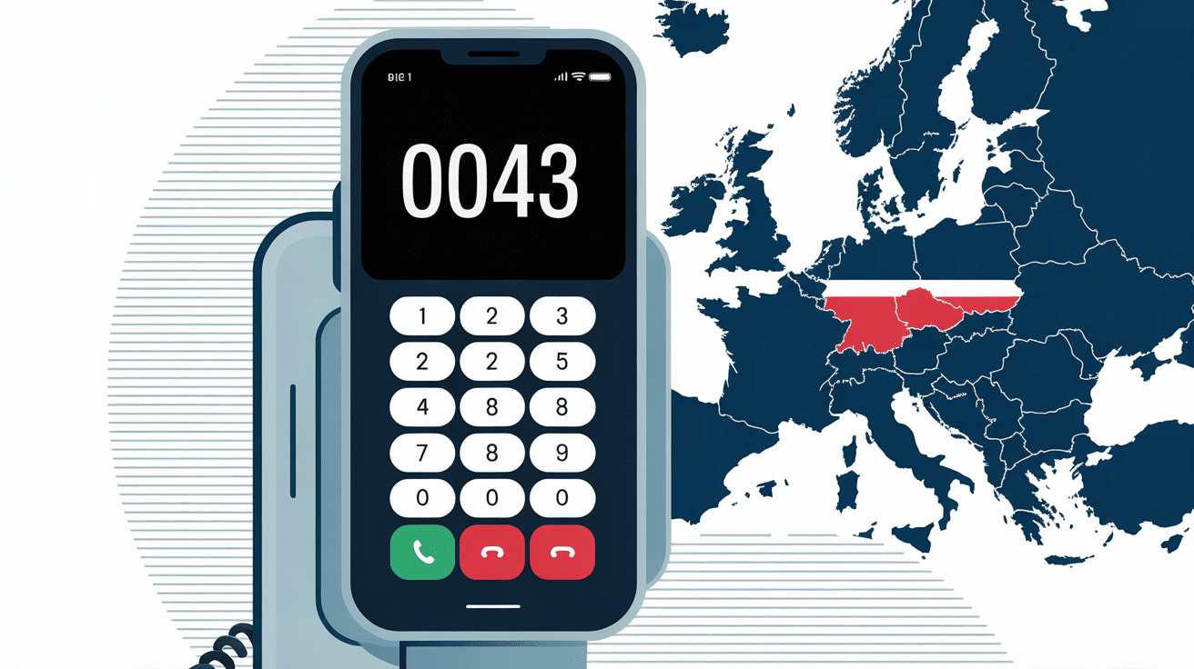 0043 indicatif de quel pays carte Autriche