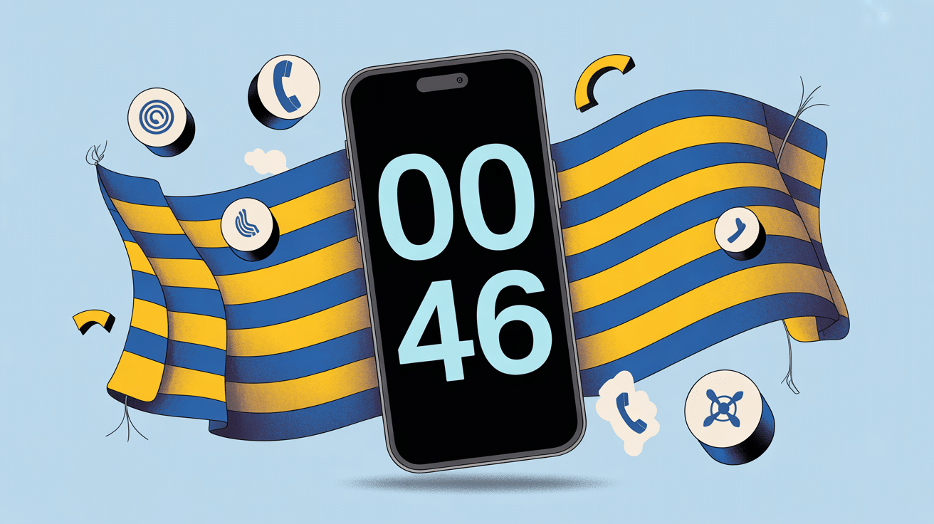 0046 indicatif de quel pays affiché sur smartphone avec drapeau suédois