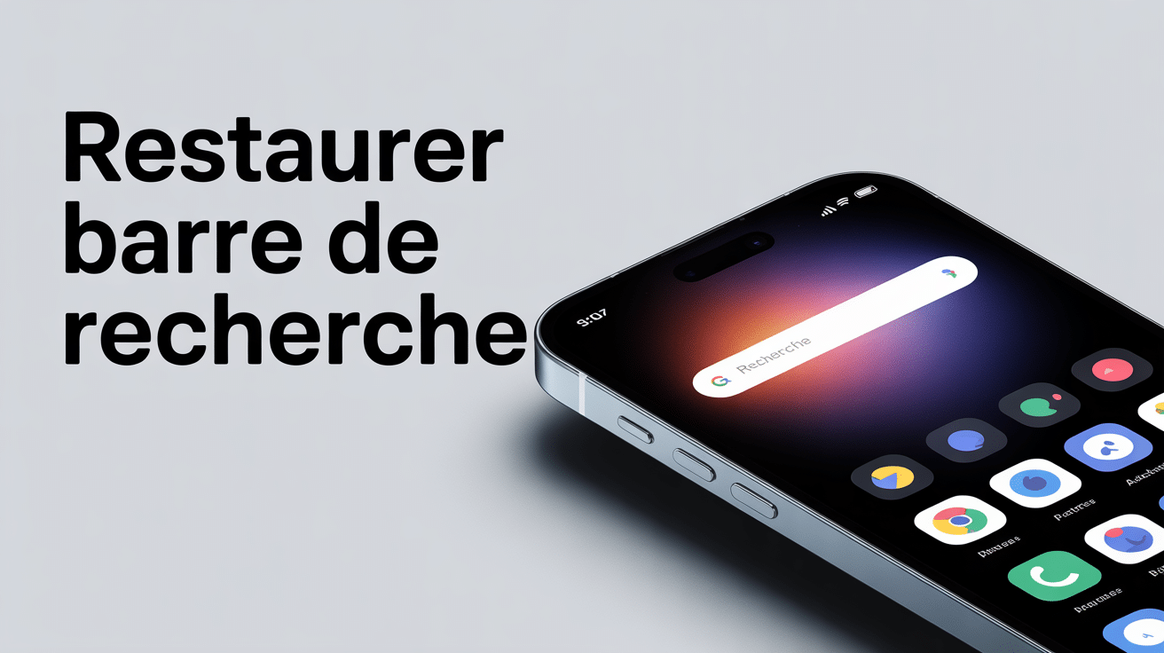 Comment remettre la barre de recherche Google sur mon portable, barre visible écran d'accueil