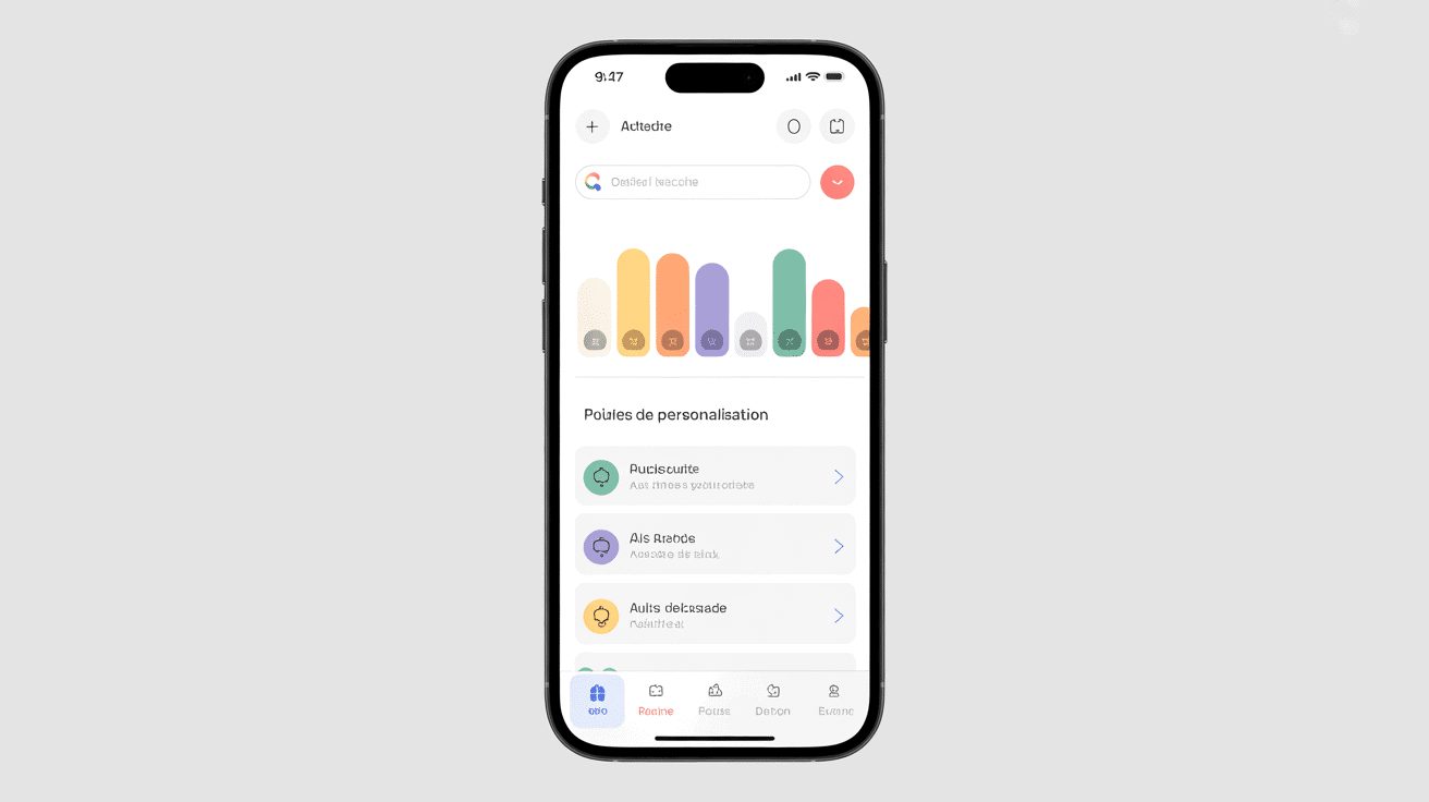 Comment remettre la barre de recherche Google sur mon portable, options personnalisation barre