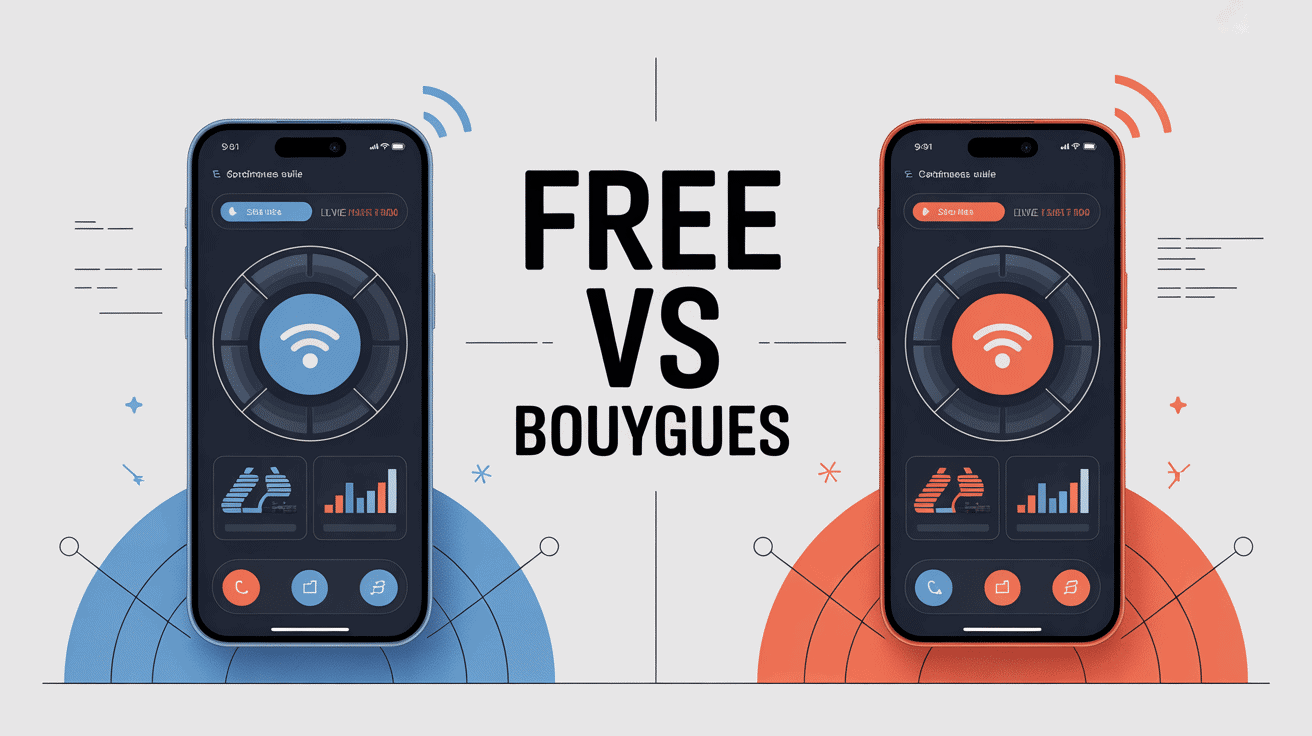 Free ou Bouygues illustration smartphones comparaison