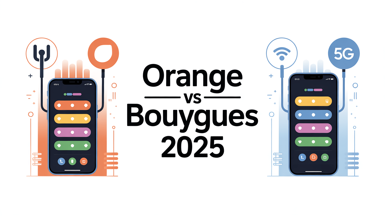 orange ou bouygues illustration smartphones et réseau