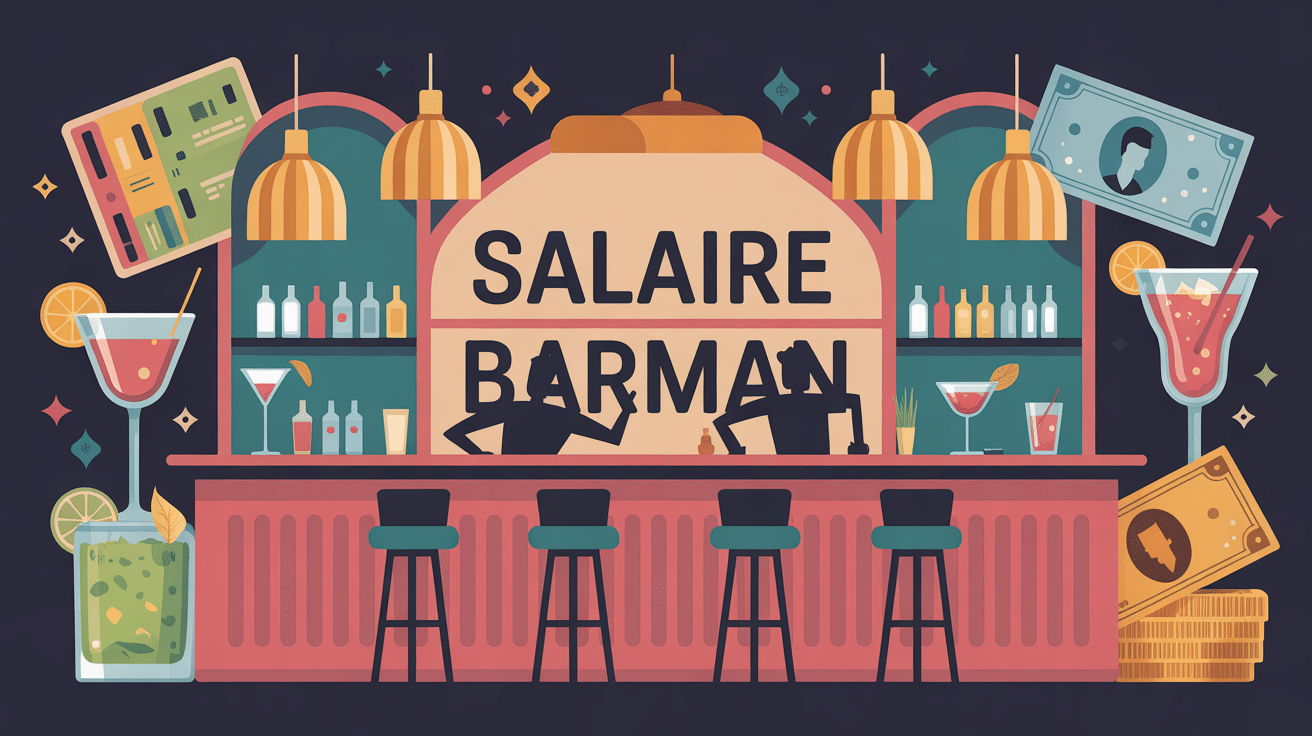 barman salaire bar illustration rémunération