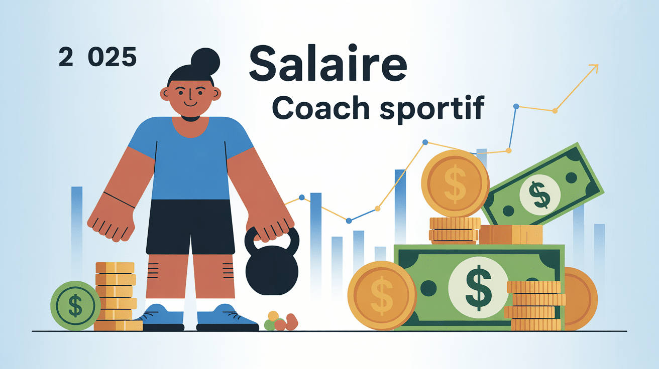 coach sportif salaire illustration graphique moderne
