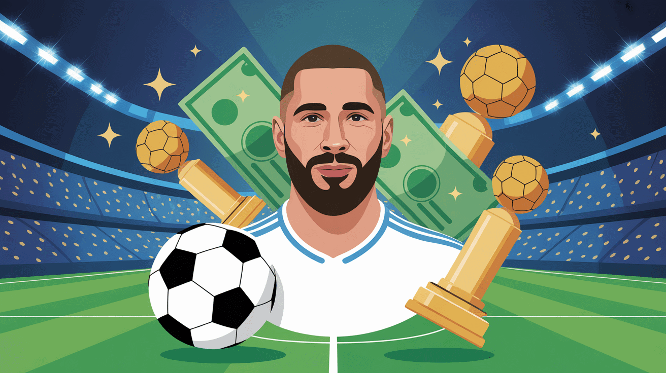 karim benzema salaire illustration fortune et football