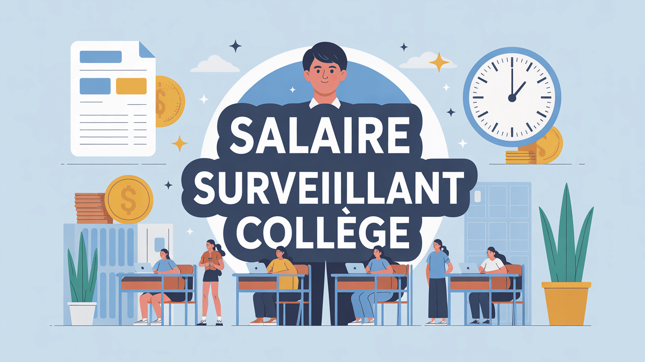 image illustrant salaire surveillant collège avec fiche de paie