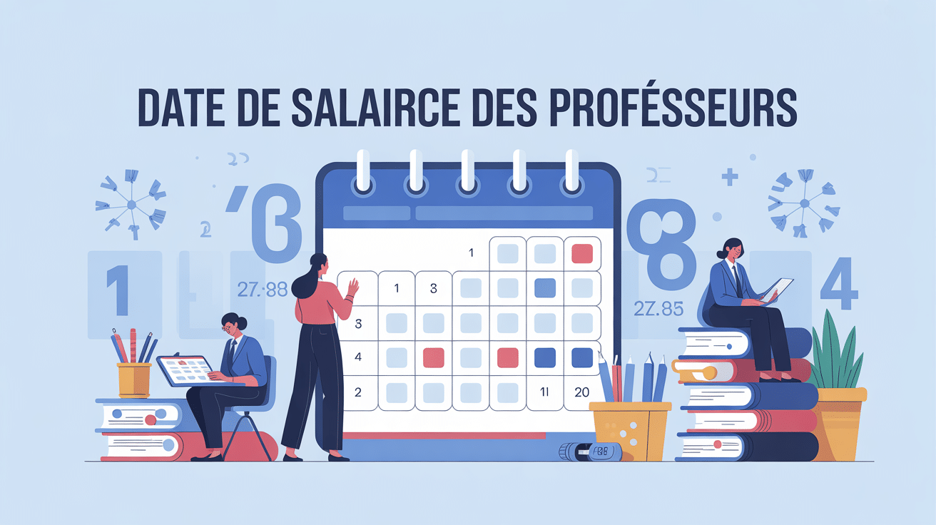 illustration calendrier date salaire prof enseignants