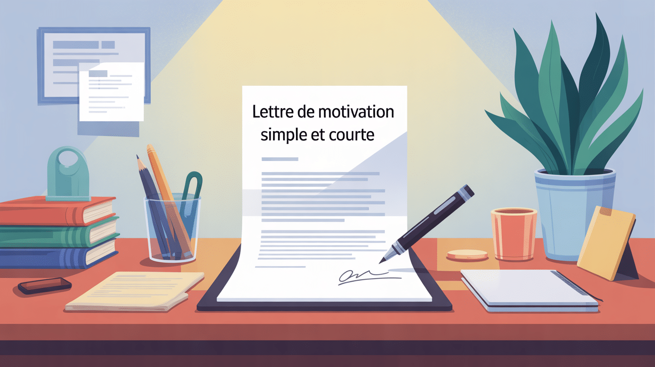 Illustration lettre de motivation simple et courte professionnelle