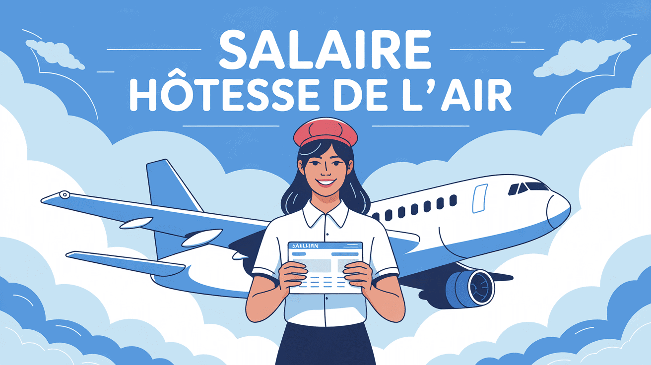 salaire hotesse de l'air fiche de paie illustration avion