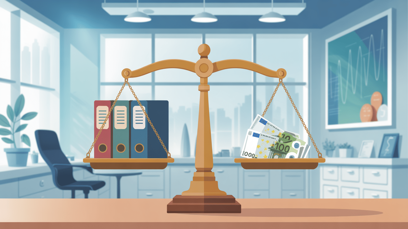 illustration balance salaire orthophoniste cabinet moderne