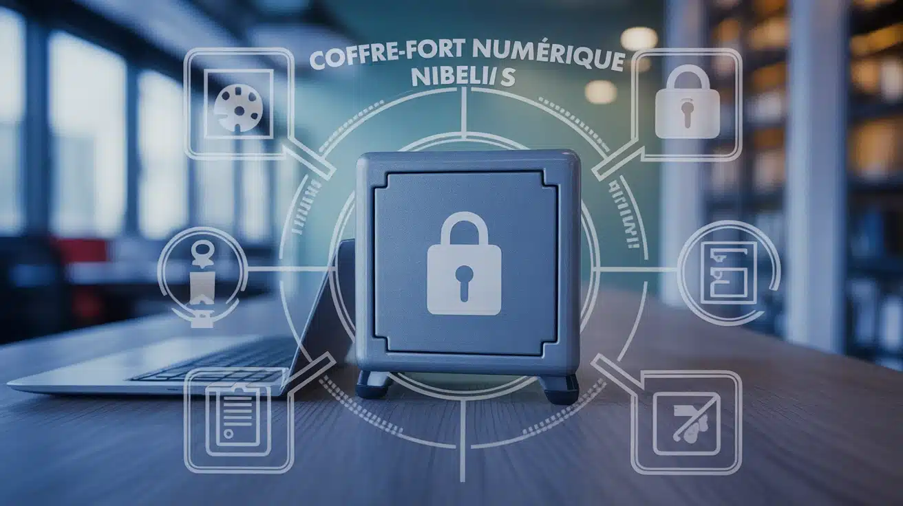 Illustration coffre fort numérique Nibelis sécurité et dématérialisation RH