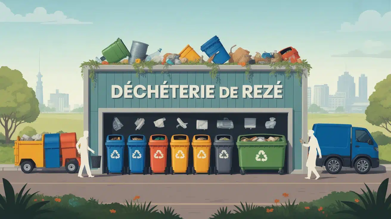 Illustration déchèterie de Rezé moderne avec tri des déchets