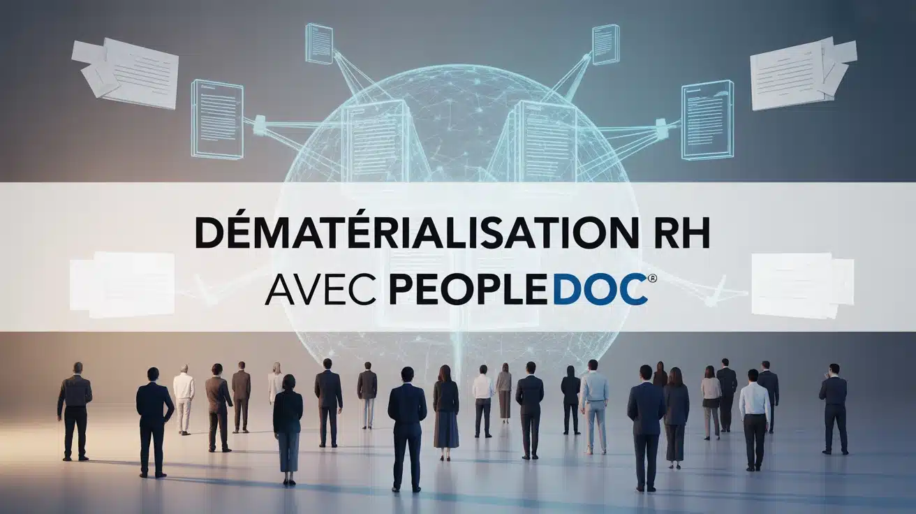 Illustration vectorielle de la dématérialisation RH avec PeopleDoc