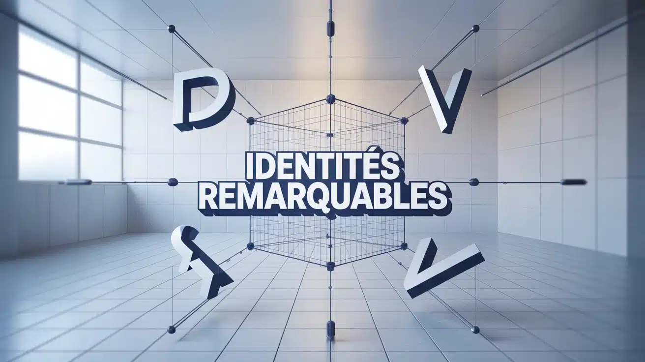 illustration vectorielle identités remarquables avec carré géométrique central