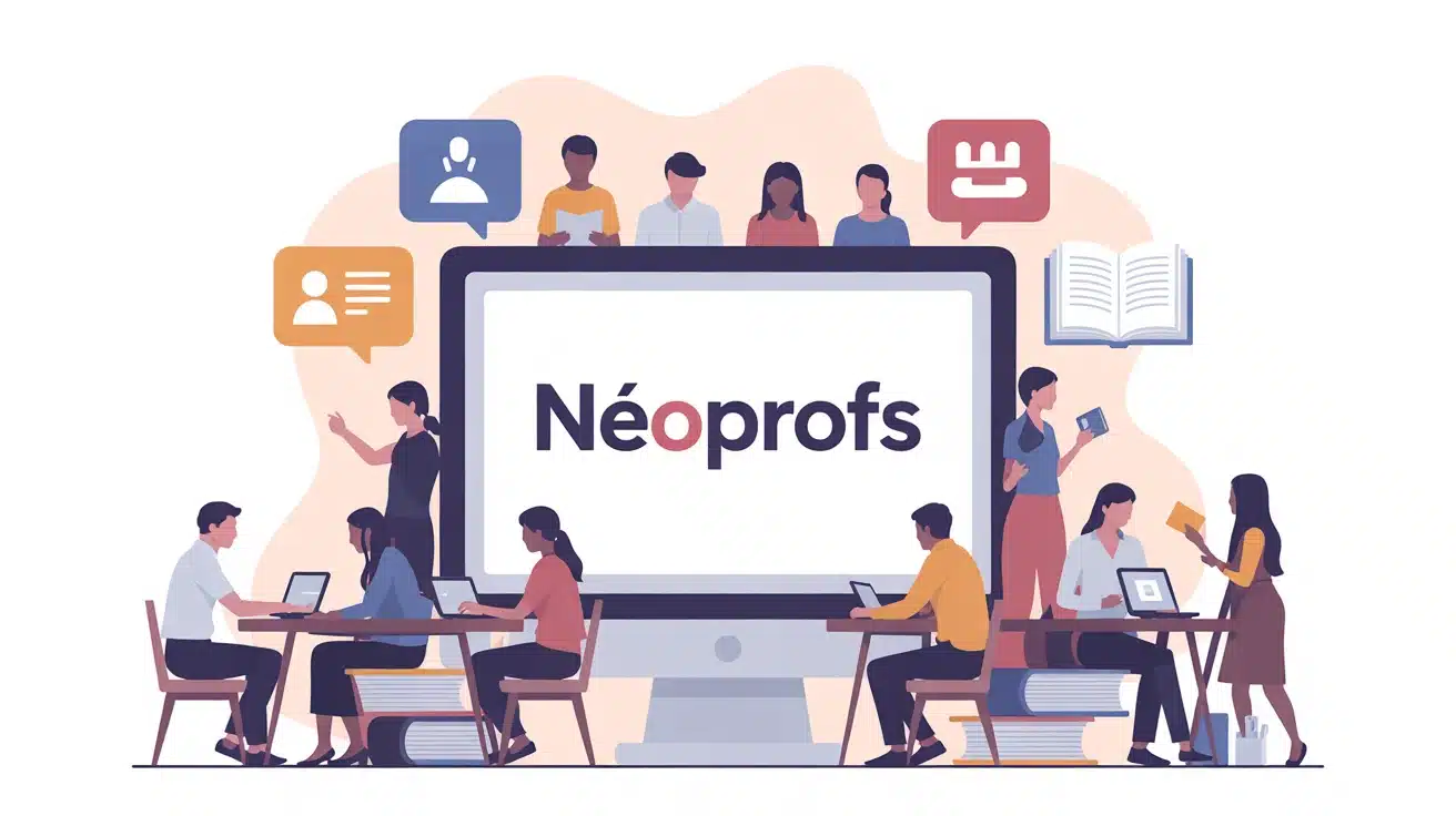 Illustration Neoprofs enseignants échangeant ressources