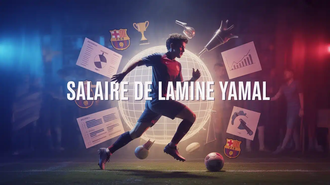 Illustration vectorielle salaire de Lamine Yamal avec football et économie