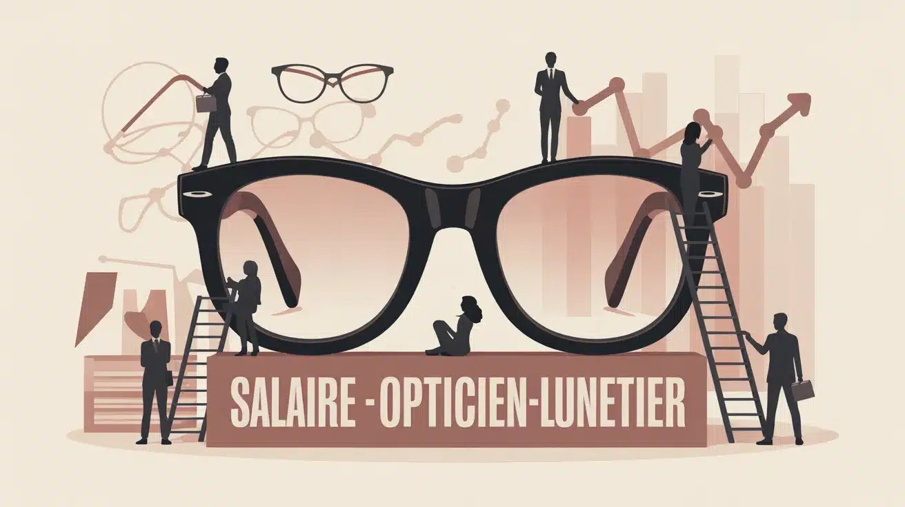Illustration vectorielle moderne salaire opticien lunetier