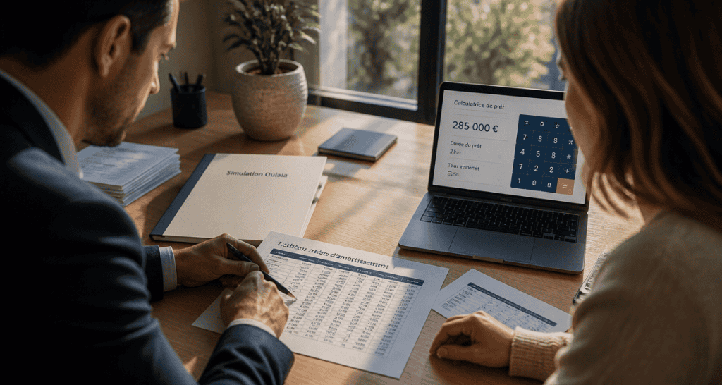 calculette renégociation pret oulala sur bureau