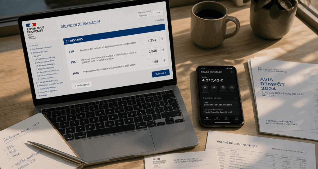 trade republic declaration impot ordinateur et application