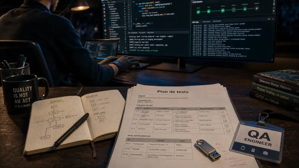 Ingénieur QA automatisation zéro bug : plan de tests et CI/CD
