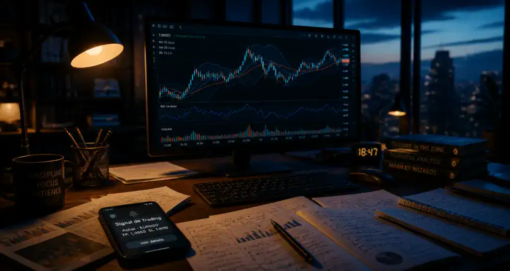 signaux trading écran graphique techniques