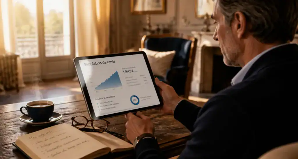 simulation placement avec rente mensuelle sur tablette