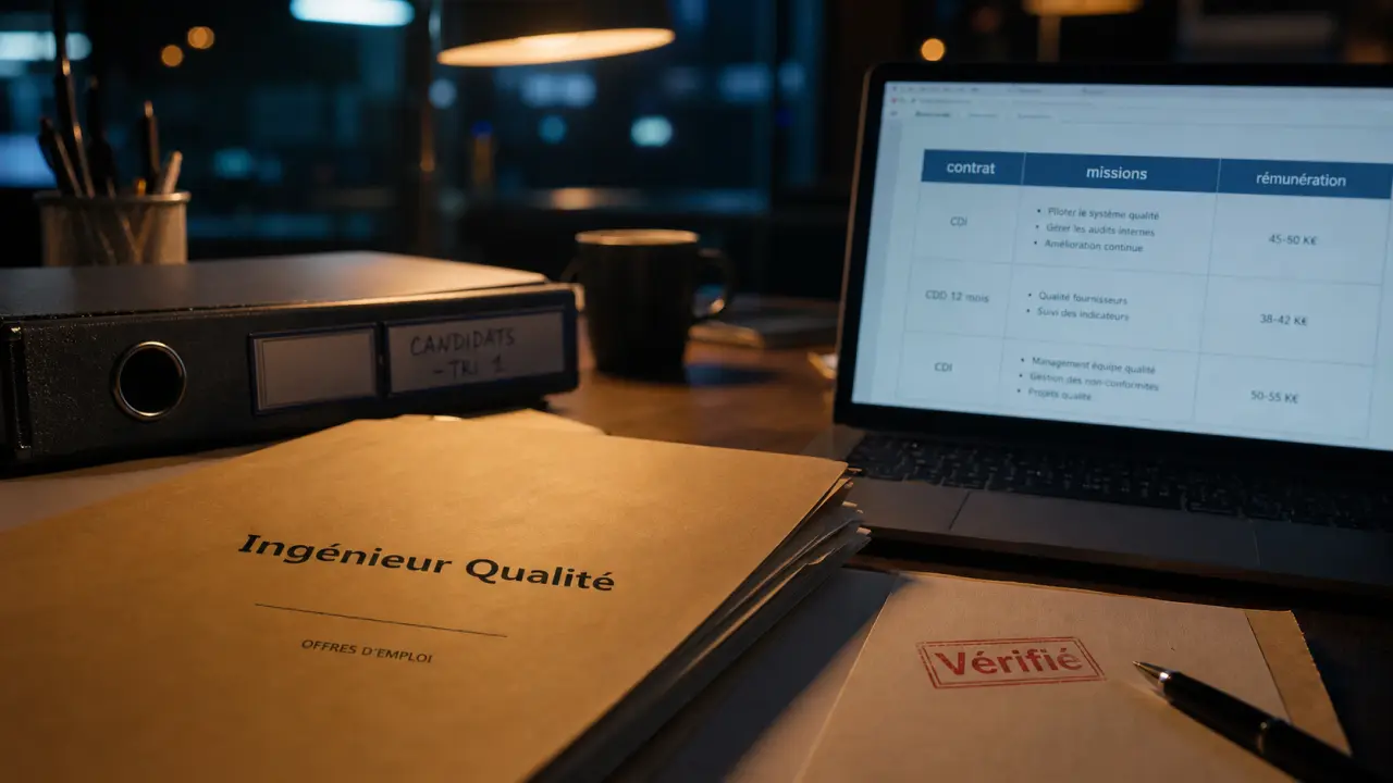 Emploi ingénieur qualité : vérifier CDI, audits et salaire