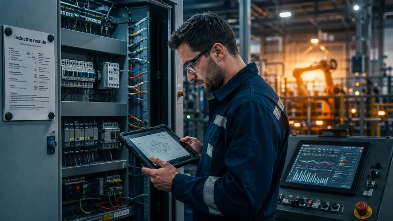 L industrie recrute : technicien lit un plan en usine, alternance et métiers techniques