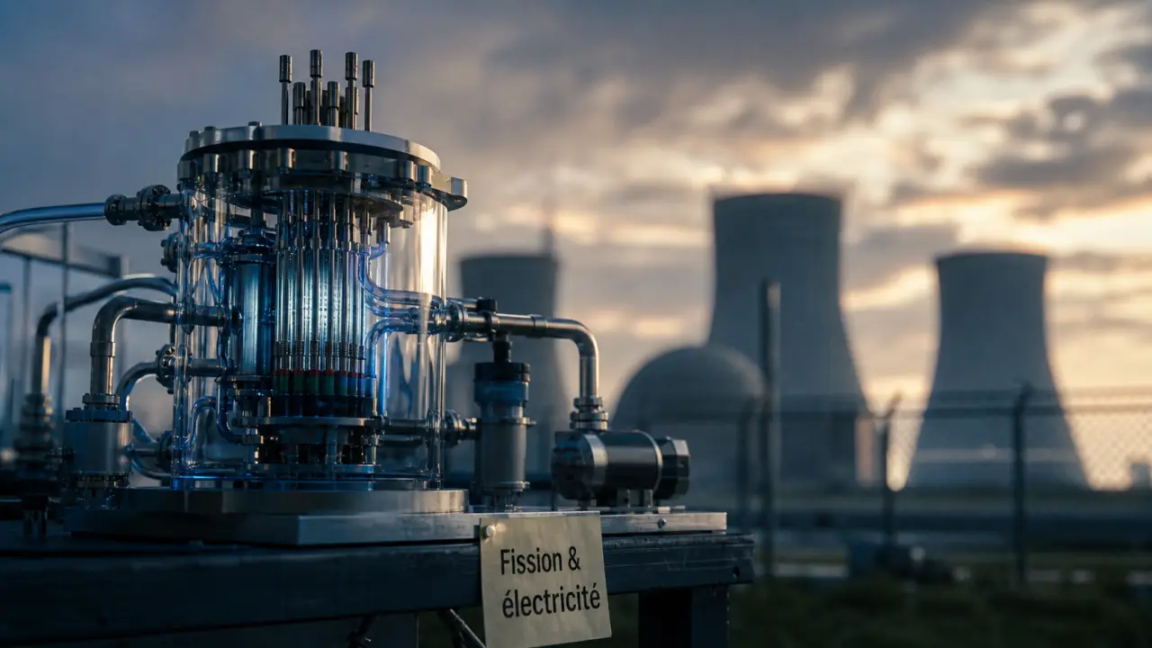 Nucléaire énergie : réacteur miniature montrant la fission