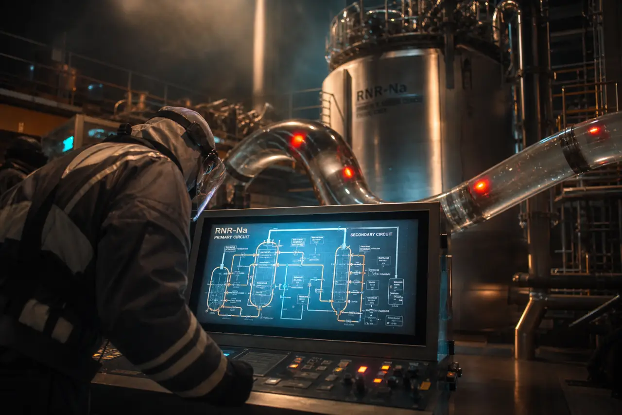 Réacteur rapide refroidi au sodium : circuit au sodium liquide et contrôle des risques