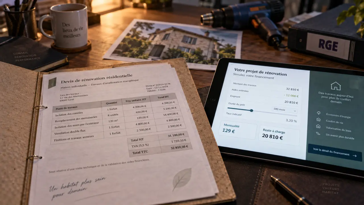 Financement transition énergétique : devis et reste à charge pour travaux